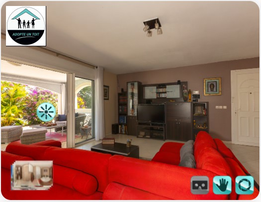 Vue intérieure immobilier agence visite virtuelle 360